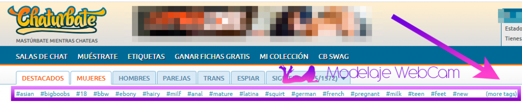 Buscar modelos en chaturbate (Hashtag)