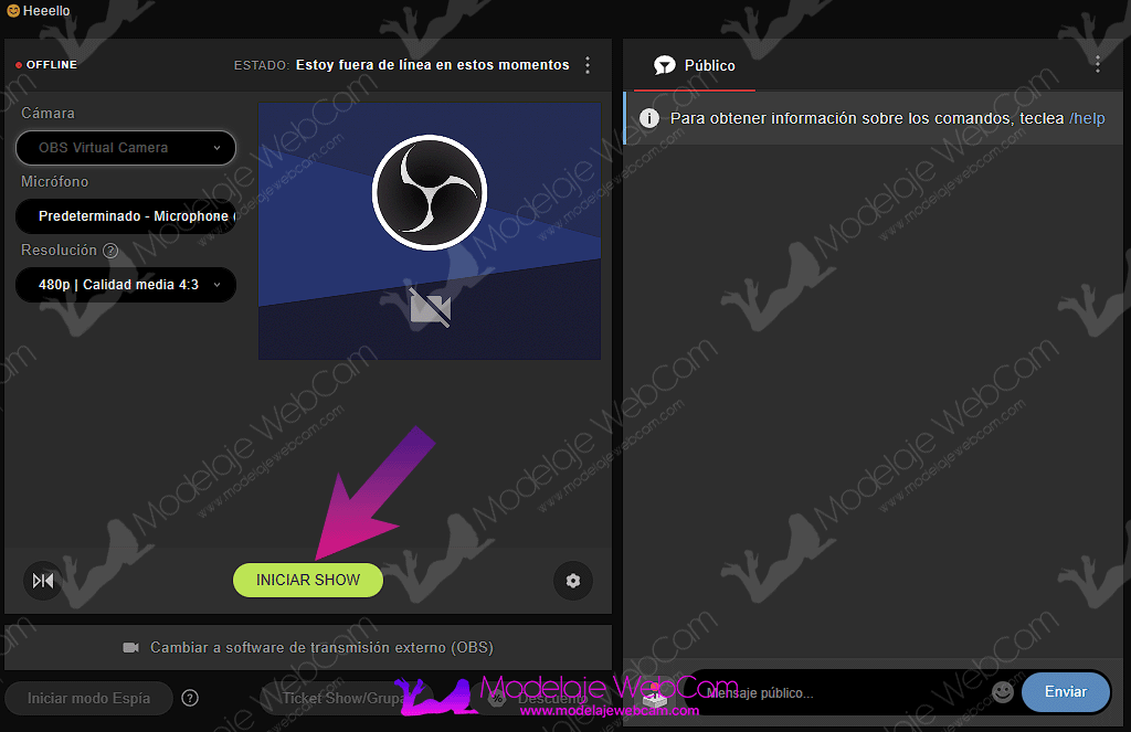 Transmitir en Stripchat desde el navegador web