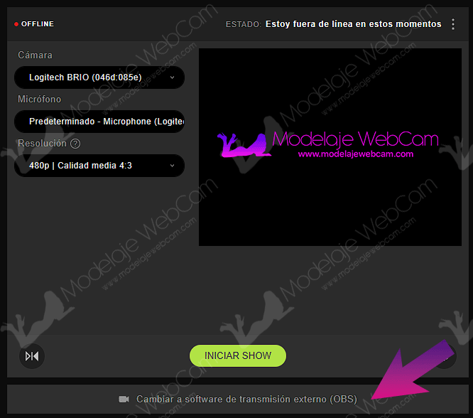 Transmitir en Stripchat con OBS