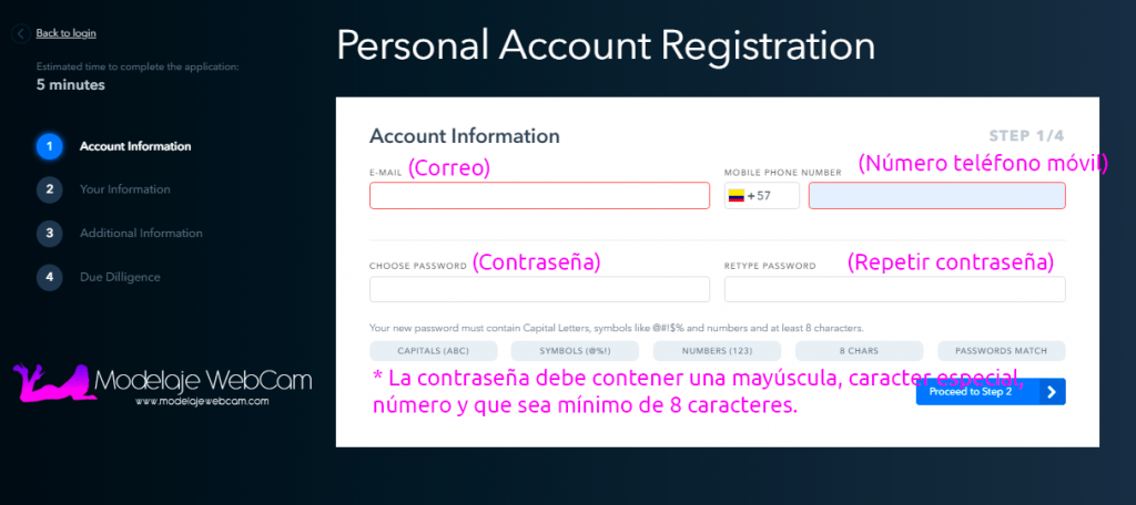 Paxum - Información de la cuenta