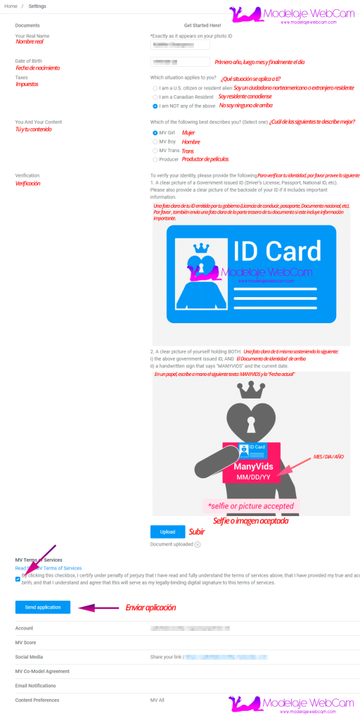 Cómo crear una cuenta de modelo en ManyVids