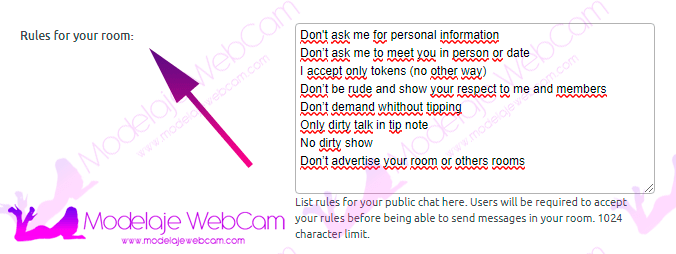 Cómo agregar tus reglas en el chat de Chaturbate