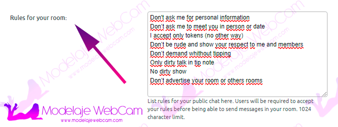 How to add your own rules to Chaturbate Chat