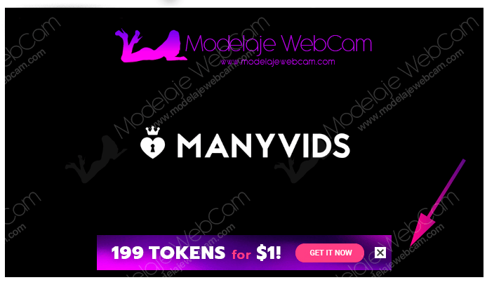 ManyVids - 199 tokens por 1 dólar