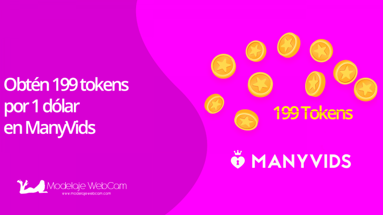 Obtén 199 tokens por 1 dólar en ManyVids