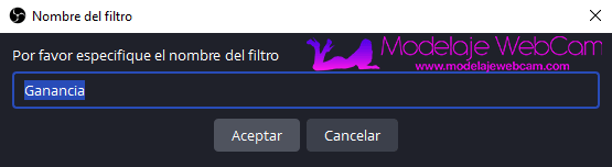Nombre para la ganancia en OBS