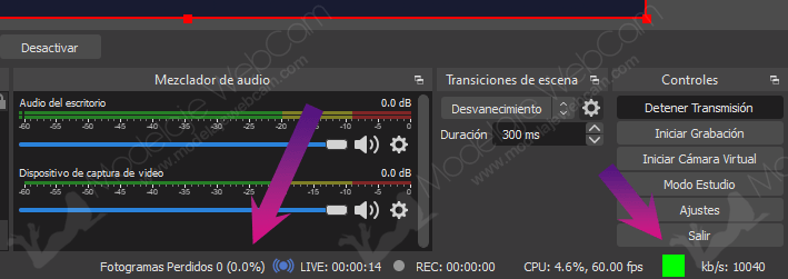 Calidad de mi transmisión en OBS - Color verde