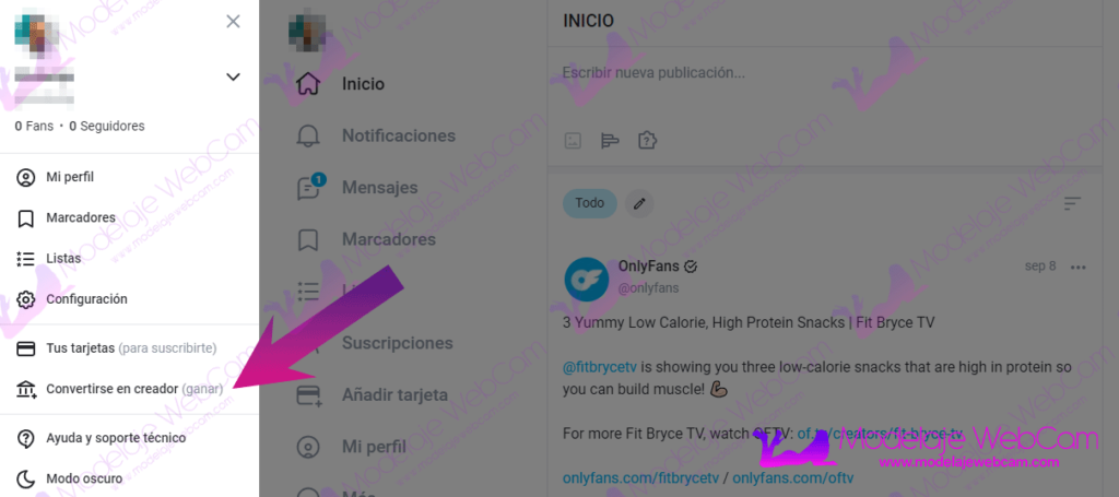 Crear cuenta de OnlyFans - Convertirse en creador o creadora