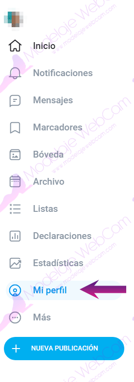 OnlyFans - Menú Mi Perfil