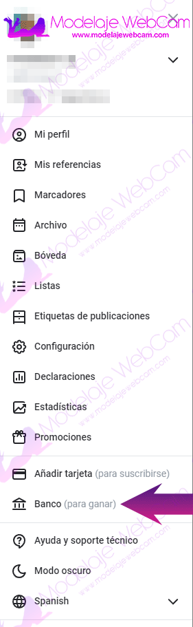 Menu creador - Banco