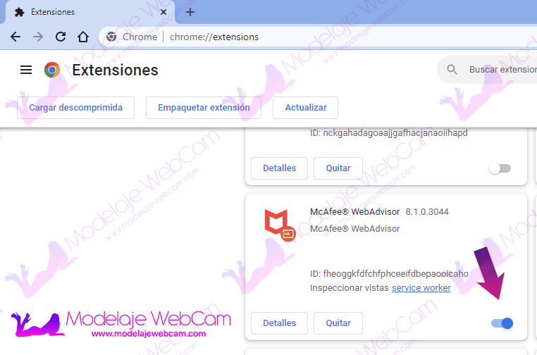 Habilitar McAfee WebAdvisor en Google Chrome