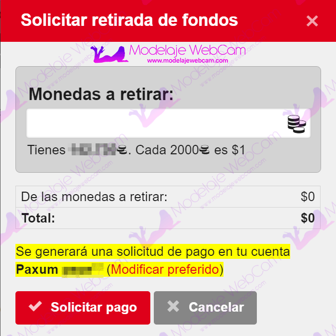 Amateur.tv - Retirar fondos o ganancias