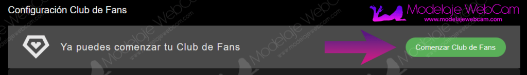 Comenzar club de fans en stripchat