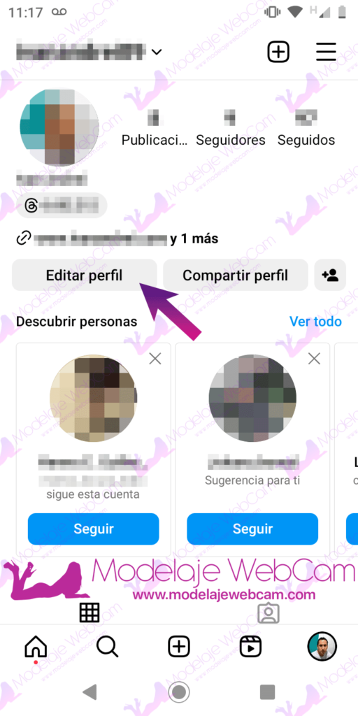 Editar perfil de Instagram