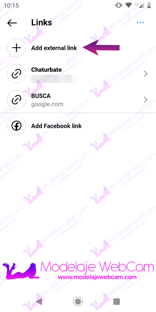 Add external link on Instagram