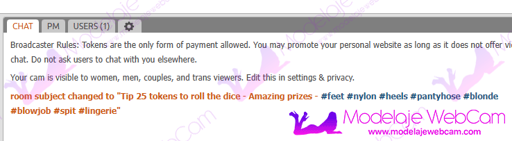 hashtags on Chaturbate Chat