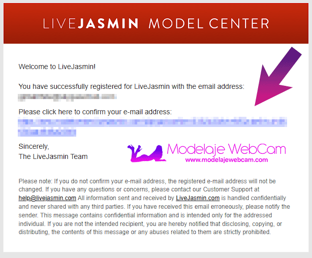 Confirmar correo de LiveJasmin en tu bandeja de entrada o spam