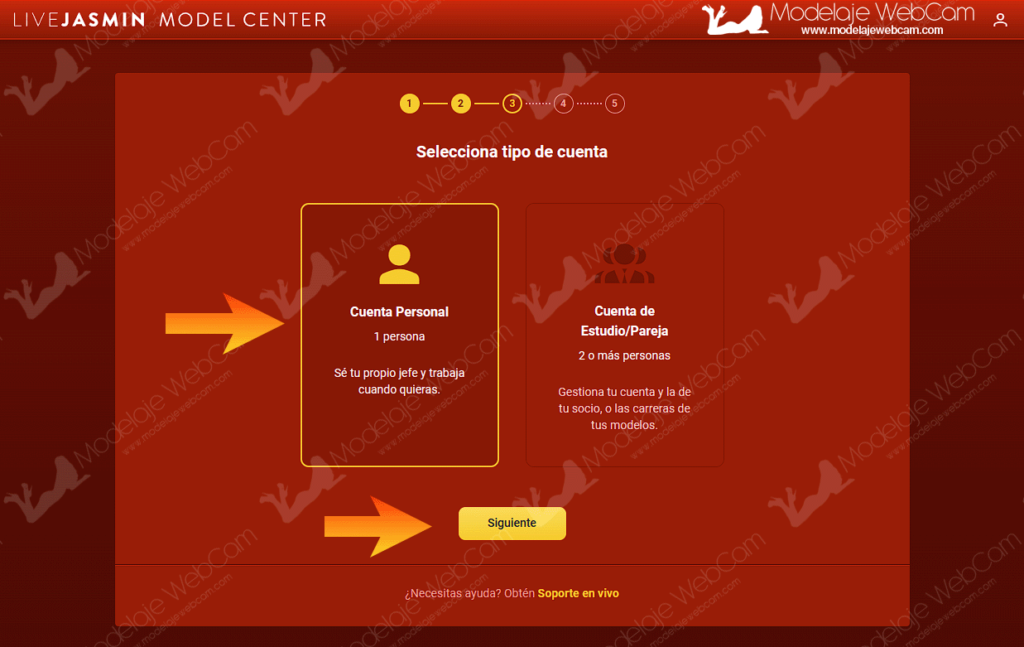 Tipo de cuenta para transmitir en LiveJasmin - Modelo independiente, estudio o pareja