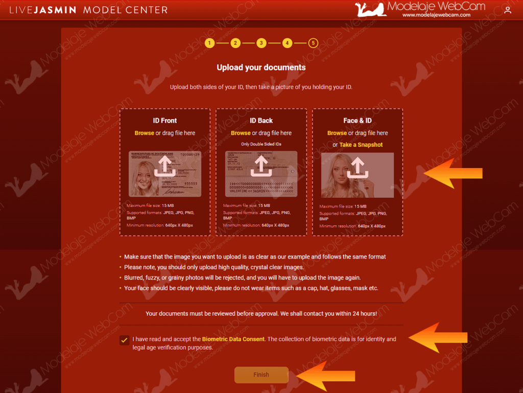How to become a webcam model on LiveJasmin - Upload your documents to verificate your account