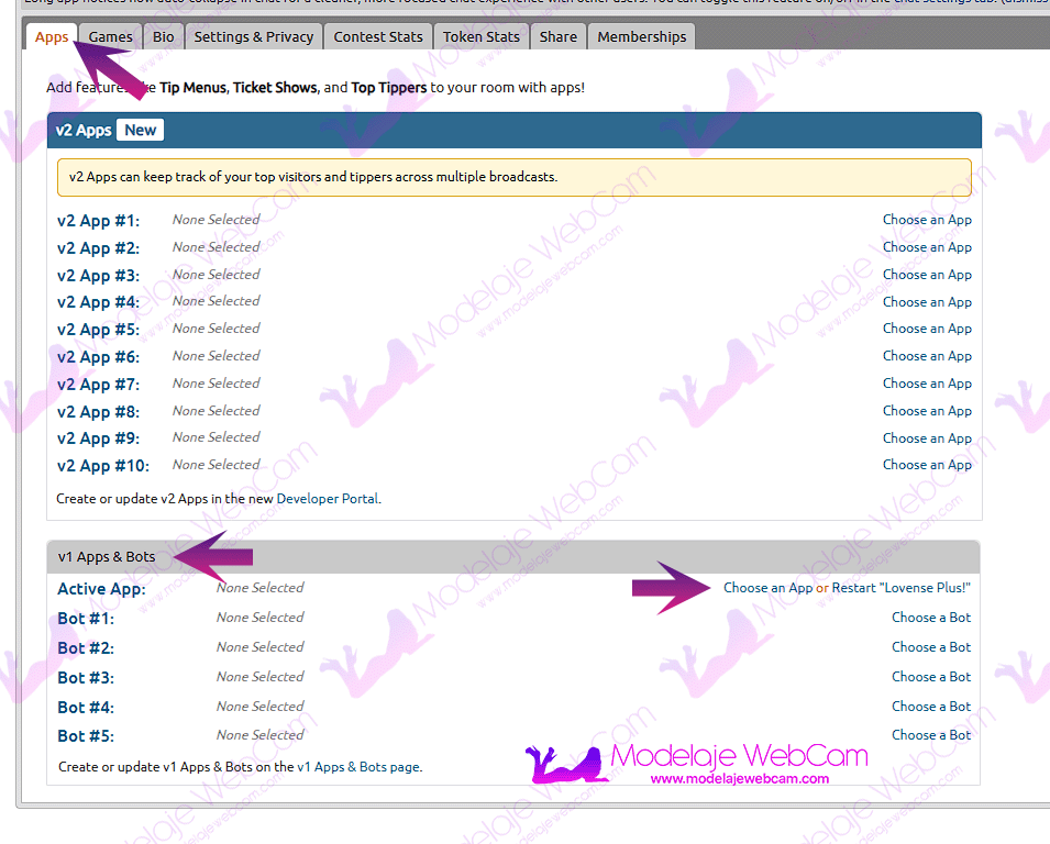 How to launch Chaturbate V1 applications