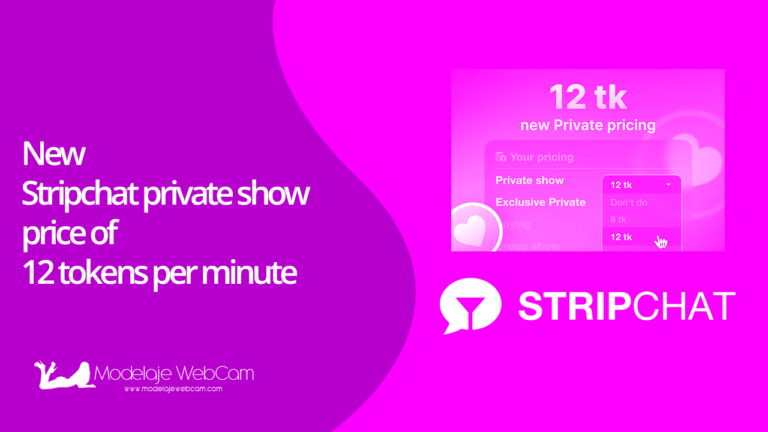 New Stripchat private show price of 12 tokens per minute