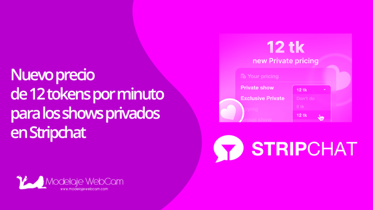Nuevo precio de 12 tokens por minuto para los shows privados en Stripchat