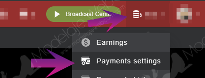 Stripchat Payments settings