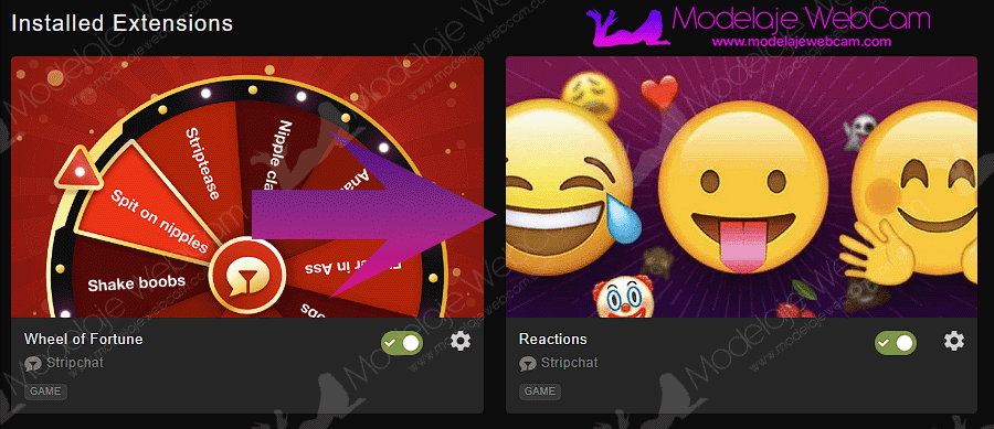 Stripchat - Activar reacciones