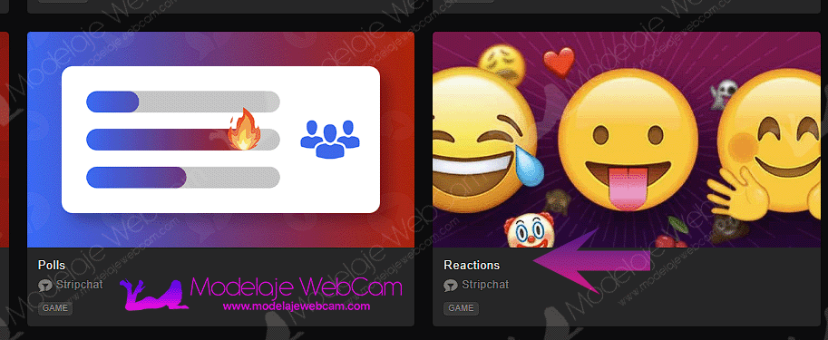 Stripchat - Reacciones en la lista de extensiones