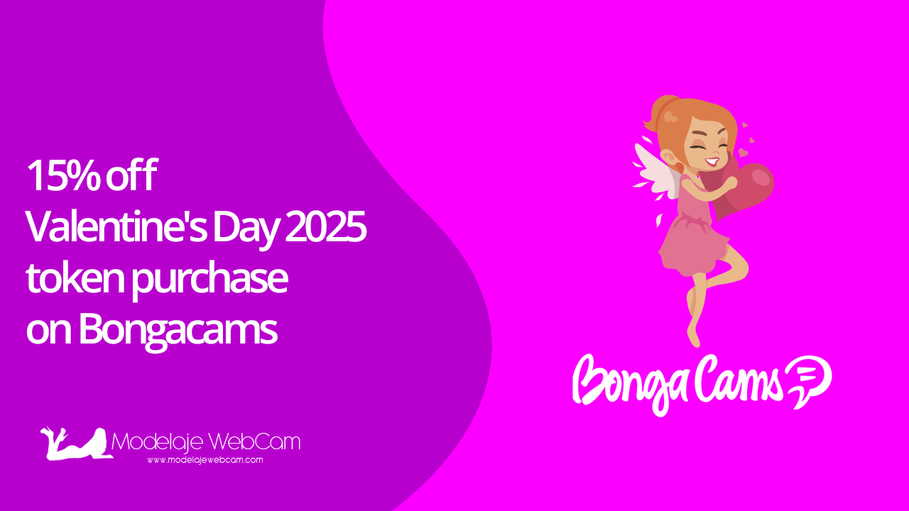 15% off Valentine’s Day 2025 token purchase on Bongacams