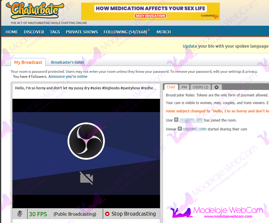 Chaturbate - Model - C2C received