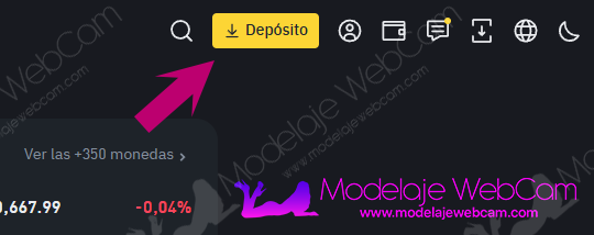 Botón depósito en Binance