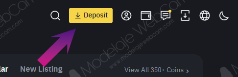 Binance - Deposit button