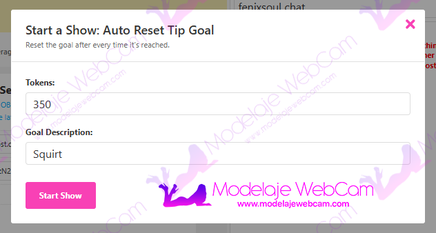 Auto reset tip goal on CamSoda