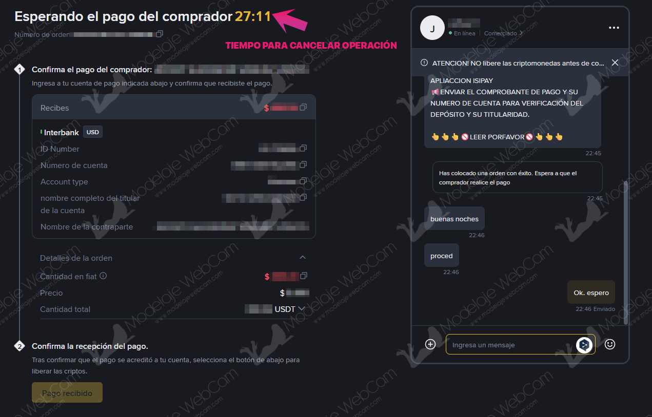 Binance - Procesando venta de criptomonedas en P2P